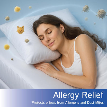 Body Size Pillow Protector, 21" W x 55" L, Waterproof Zippered Pillow Cover, Hypoallergenic Dust Proof Case