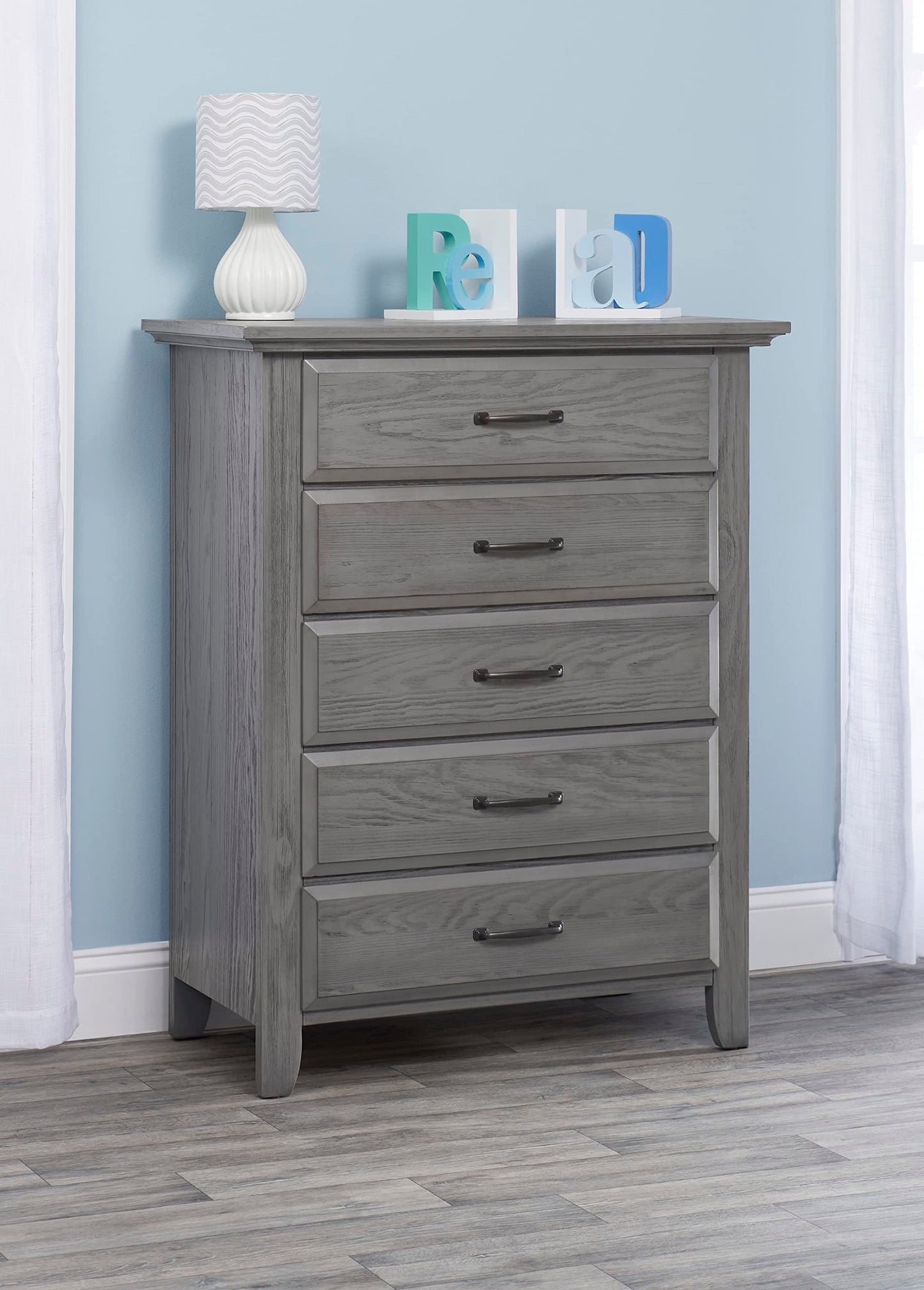 Soho Baby Chandler Premium 5-Drawer Dresser Chest, Graphite Gray
