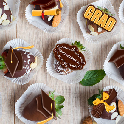 Whaline 4 Pack Graduation Mini Fondant Molds Silicone Cap Diploma mould Congrats Grad Congratulations Candy Chocolate Mould for Party Soap Jelly Cake Cupcake Topper Decoration