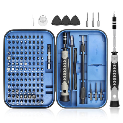Precision Screwdriver Set, 130 in 1 Screwdriver Kit with 120 Screwdriver Bits Repair Tool Kit, Magnetic Screwdriver Set for Repair Computer, Smart Phone, Household Appliances, Game Console (Blue)