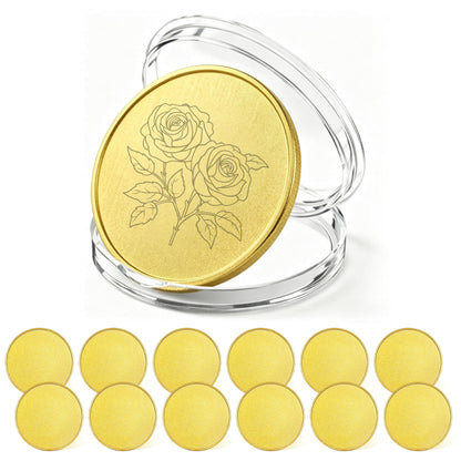 QZV 12 Pcs Brass Coin Blanks with Acrylic Protection Box, 40mm Blank Coins for Laser Engraving Stamping DIY Crafts Commemorative Collection and Gifts