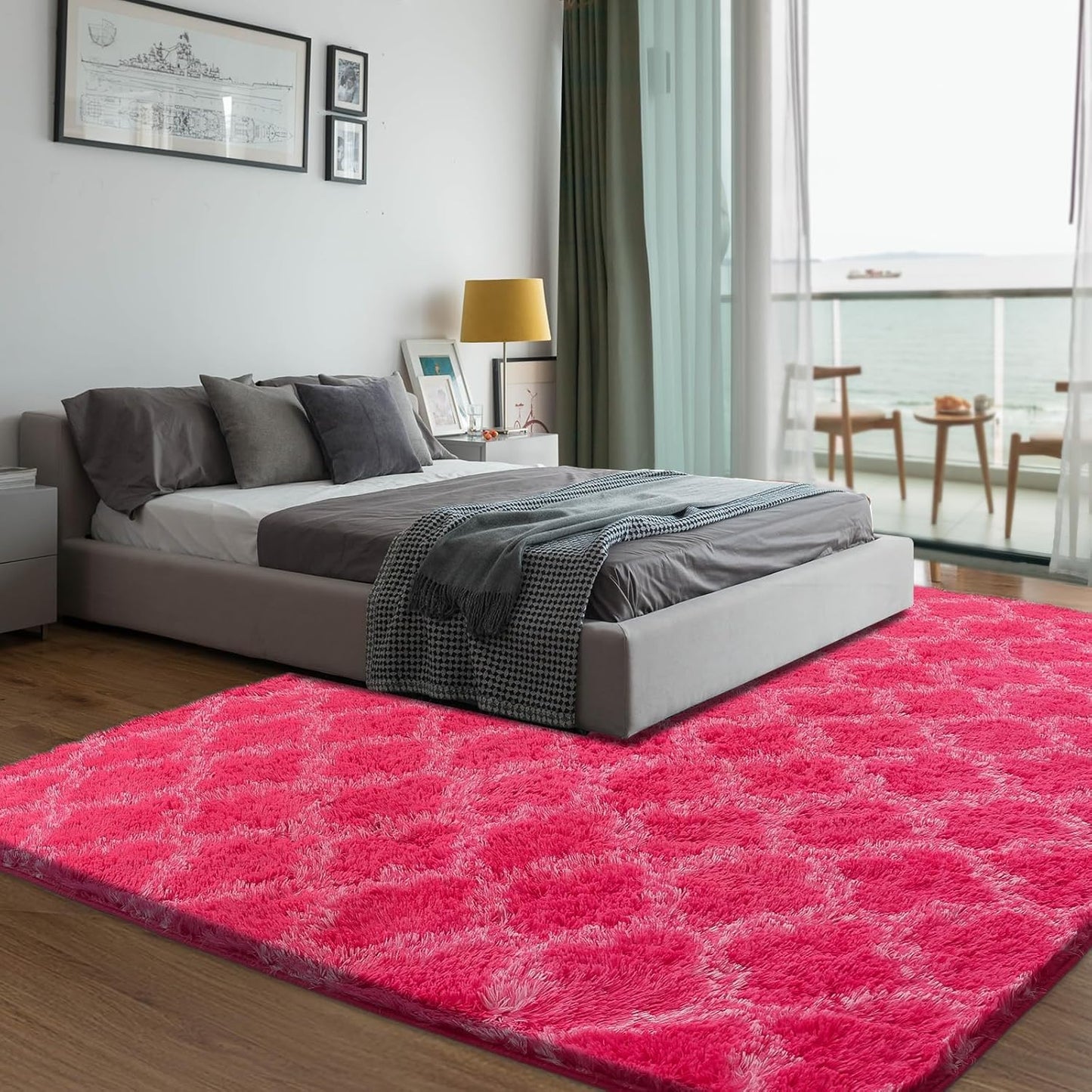 Plush Area Rug 4x6 Feet, High Pile Ultra Soft Indoor Carpet for Living Room, Bedroom, Kids Room, Playroom Decor, Hot