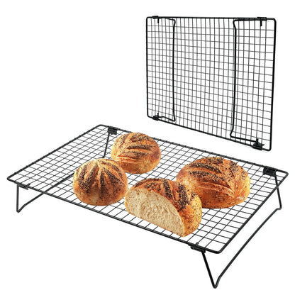 Sourdough Cooling Rack, Heavy Duty Cooling Rack for Sourdough, 17×11×3 Inch Elevated Design, Black，Gifts for Baking Must Haves,1 PCS