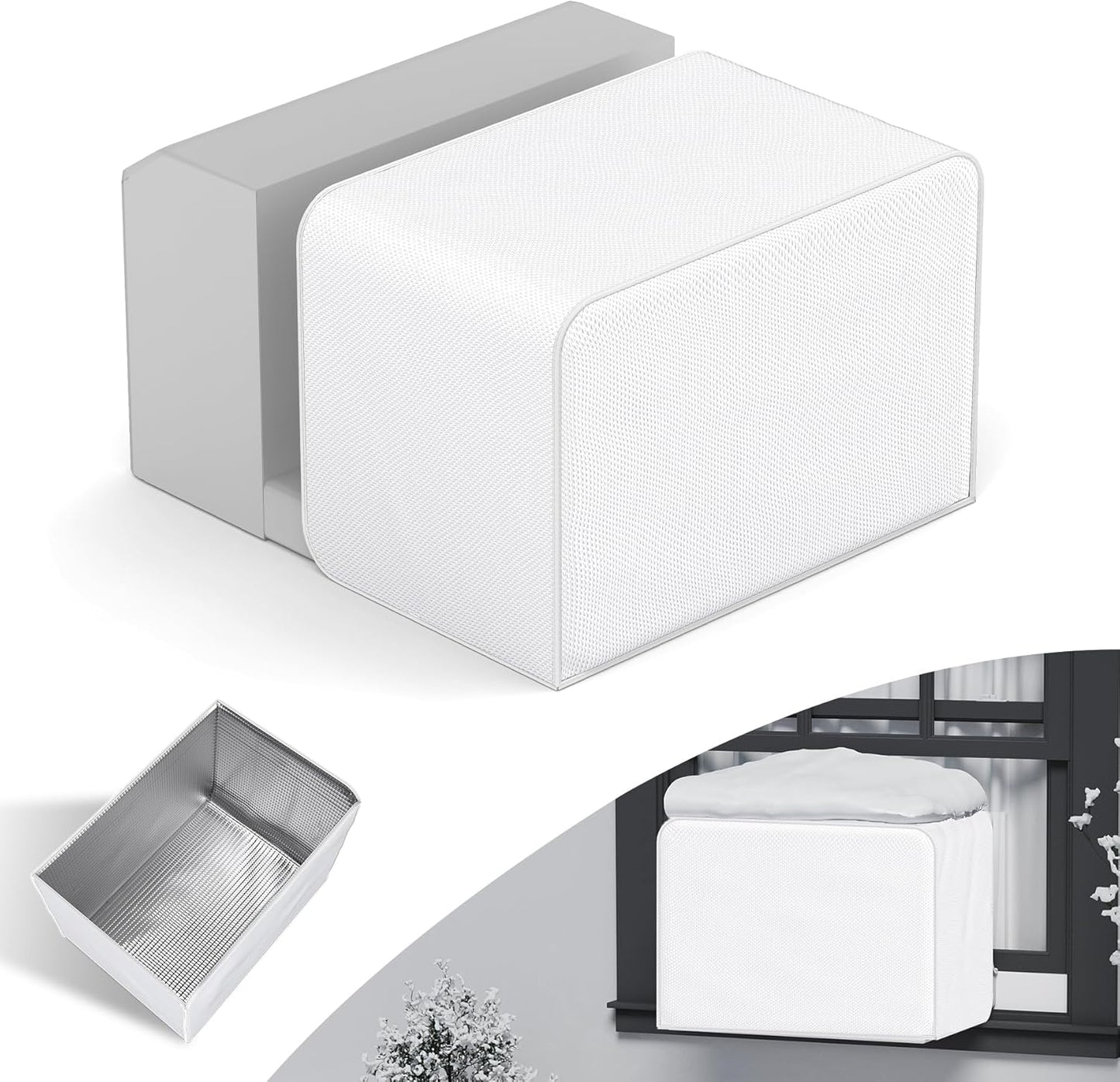 Window Air Conditioner Insulation Cover for U-Shaped AC Units, Universal Fit for 8000/10000/12000 BTU