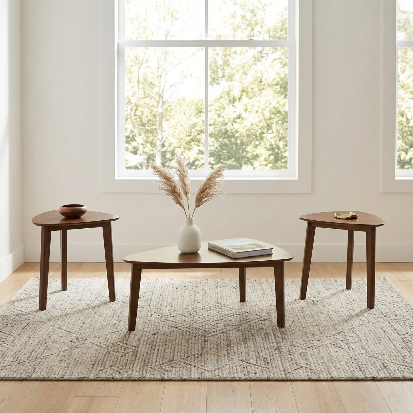Signature Design by Ashley Lyncott Mid-Century Modern Table, Set of 3, Medium Brown