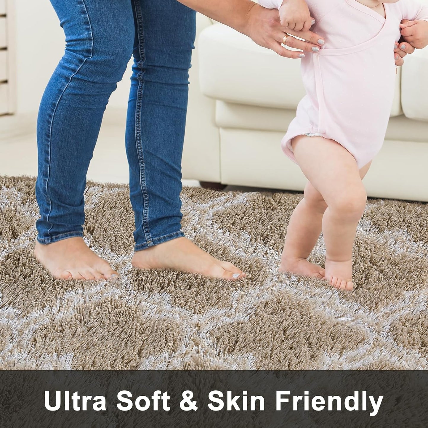5x7 Puremy Shag Area Rug Feet Extra Soft Rugs for Living Room, High Pile Indoor Carpet for Bedroom, Kids Room, Nursery