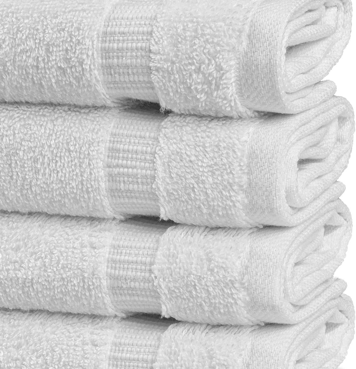 12 Chakir Turkish Linens Premium Cotton Absorbent Turkish Towels (Washcloths - Piece, White)