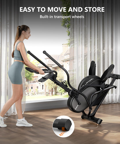 THERUN Elliptical Exercise Machine, Cardio Climber Elliptical Machine for Home, Stair Stepper Elliptical Training Machines w/ 13LBS&18LBS Flywheel, 16 Levels Resistance (18LBS Flywheel Grey)