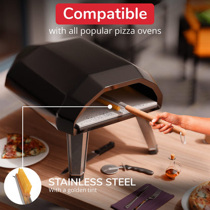 Senwosa Pizza Oven & Stone Brush with Scraper, Turning Fork & Bubble Popper Bundle - Essential Accessories & Tools for Any Pizza Oven