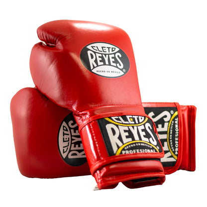 CLETO REYES Training Gloves with Leather Strap & Attached Thumb and Hook & Loop Closure, 14oz, Classic Red