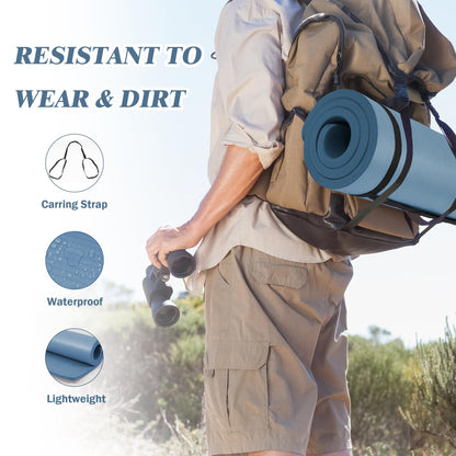 Fitvids Yoga Mat 1-Inch Extra Thick High-Density Exercise Mat with Non-Slip Surface & Carry Strap for Men & Women Tear-Resistant Pilates Workout Mat for Home Gym, Floor Fitness