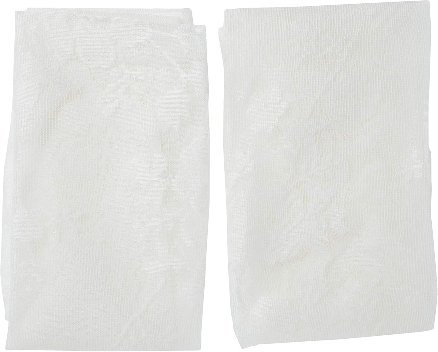No. 918 Alison Floral Lace Sheer Kitchen Curtain Swag Pair, 58" x 38", Ivory