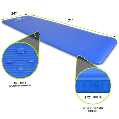 ProsourceFit 1 in and 1/2in Extra Thick Yoga Pilates Exercise Mat, Padded Workout Mat for Home, Non-Sip Yoga Mat for Men and Women