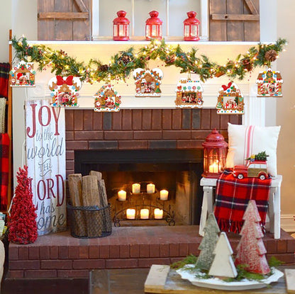 EASUTE 32 Pack Christmas Picture Frame Craft Kits - DIY Gingerbread House Photo Frame Hanging Ornaments for Xmas Tree Holiday Decorations, Classroom Activities & Home Art Projects