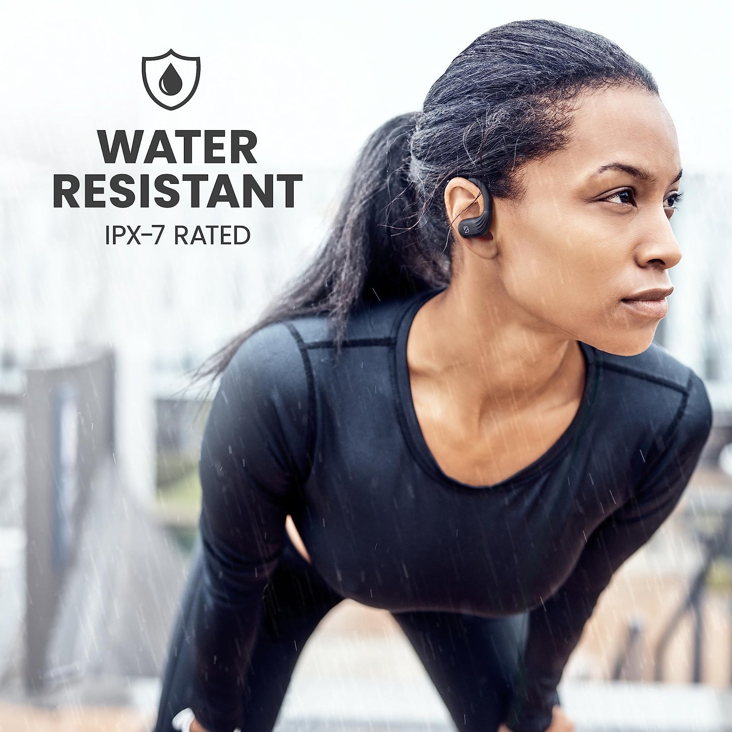 Back Bay Audio Runner 60 Wireless Running Earbuds, 80 Hour Long Battery Life Over The Ear Earbuds with EarHooks, Wrap Around Earphones Wireless Bluetooth Earphones with Microphone, in Ear Headphones