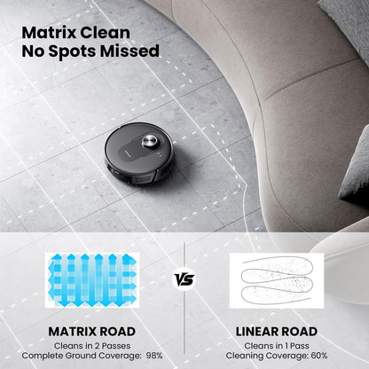 Proscenic Q8 Robot Vacuum Cleaner with Mop, Ultra Strong 6000Pa Robotic Vacuum with Lidar Navigation, 5 Real-Time Mapping, WiFi/Alexa/APP Remote Control Robot Hoover for Floor Carpet Pet Hair