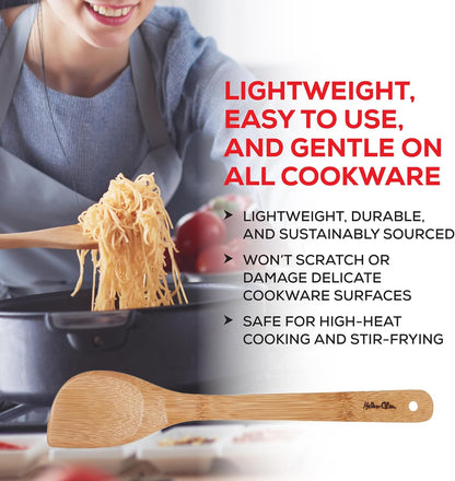 Helen’s Asian Kitchen Left-Handed Bamboo Stir Fry Spatula, 13-Inch Cooking Utensil