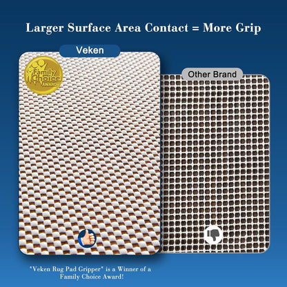 Veken Non-Slip Rug Pad Gripper - Extra Thick 8 x 10 Feet for Hard Surfaces | Keeps Rugs Secure