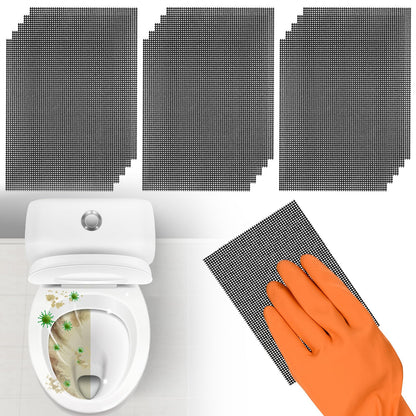 Yncotte Cleaning Screen, 5.5x4 Inch Upgraded Toilet Cleaner Hard Water 15PCS Toilet Ring Remover Abrasive Grit Mesh Pads for Bowls Griddle Household Stain Calcium Deposits Carbon Rust Scrubber