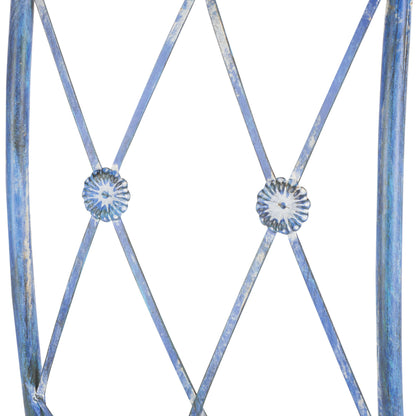 SAFAVIEH Outdoor - Mizell Iron Moon Gateway Garden Arbor - Mossy Blue Iron Metal - Architectural Circular Gateway Design - Ideal for Garden, Yard, Patio, Entryway, 80" W x 17" D x 83.4" H (PAT5036C)