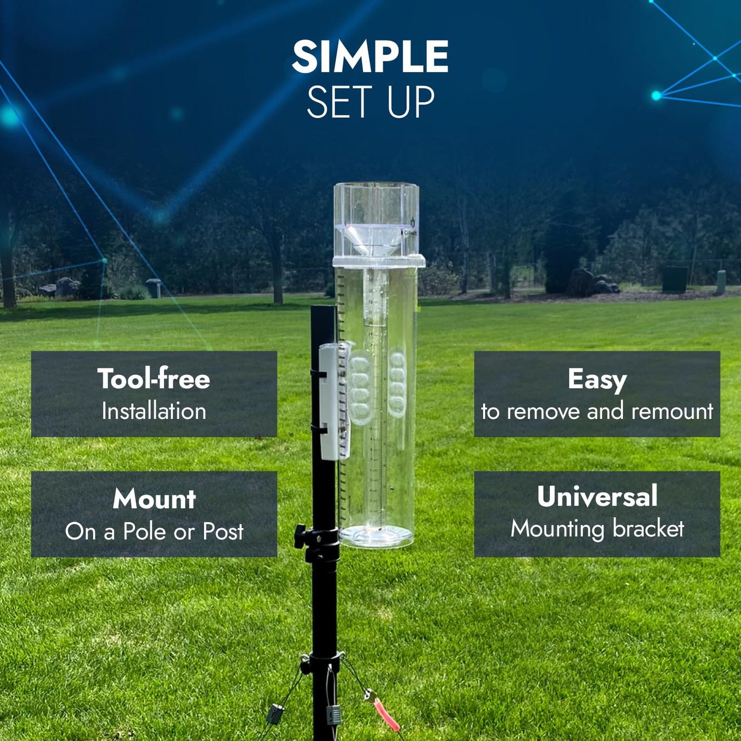 CLIMALYTIC Tropo Rain Gauge & Snow Gauge - Freeze-Proof All Weather Gauge for Extended Outdoor Use - Large 13.5” Capacity - Professional, CoCoRaHS-Approved Accuracy - Easy-to-Use Rain & Snow Meter