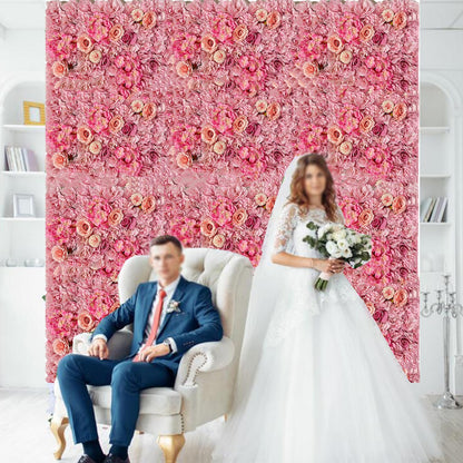 JIIPOREGJ Flower Panels Artificial Flowers Wall Screen Romantic Floral Backdrop Hedge Home Decor Wedding Party Background,8pcs