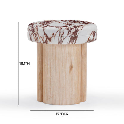 Tov Furniture Sheila Wood and Breccia Capraia Textured Concrete Side Table