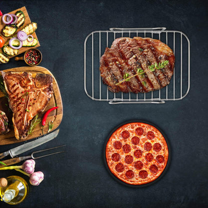 Dual Basket Air Fryer Accessories 9Pcs, Fit for Ninja Dual Air Fryer DZ201, DZ401, DZ550 & Most 8QT - 10QT and Larger Dual Zone Air Fryer, Include Cake Pizza Pan, Racks & Skewer, Paper Liner, etc