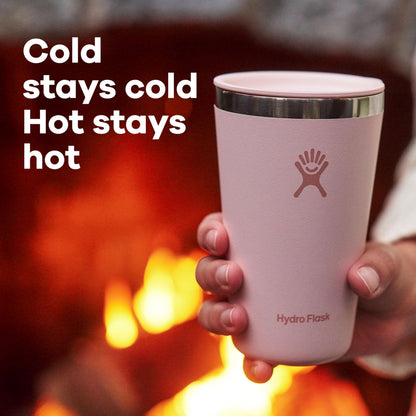 Hydro Flask All Around Tumbler Press-In Lid, Insulated Travel Mug, Stainless Steel Coffee Cup 16 Oz Tonal Birch Gray