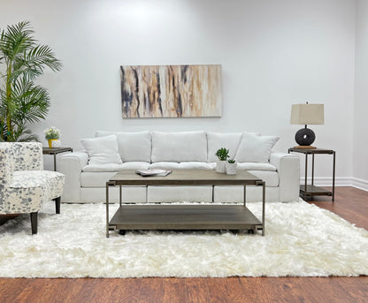 Roundhill Furniture Corbeta 3-Piece Metal Frame Wood Living Room Coffee Table and 2 Chairside Tables Set, Aged Graphite