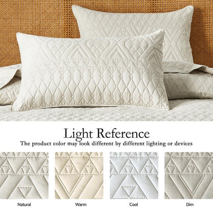 akkialla King/Cal King Quilt Set, Boho Style in a Solid Color, Cream Lightweight Microfiber Bedspread, Soft and Breathable Coverlet for All Seasons, 3-Piece Bedding Set (1 Quilt, 2 Pillow Shams)