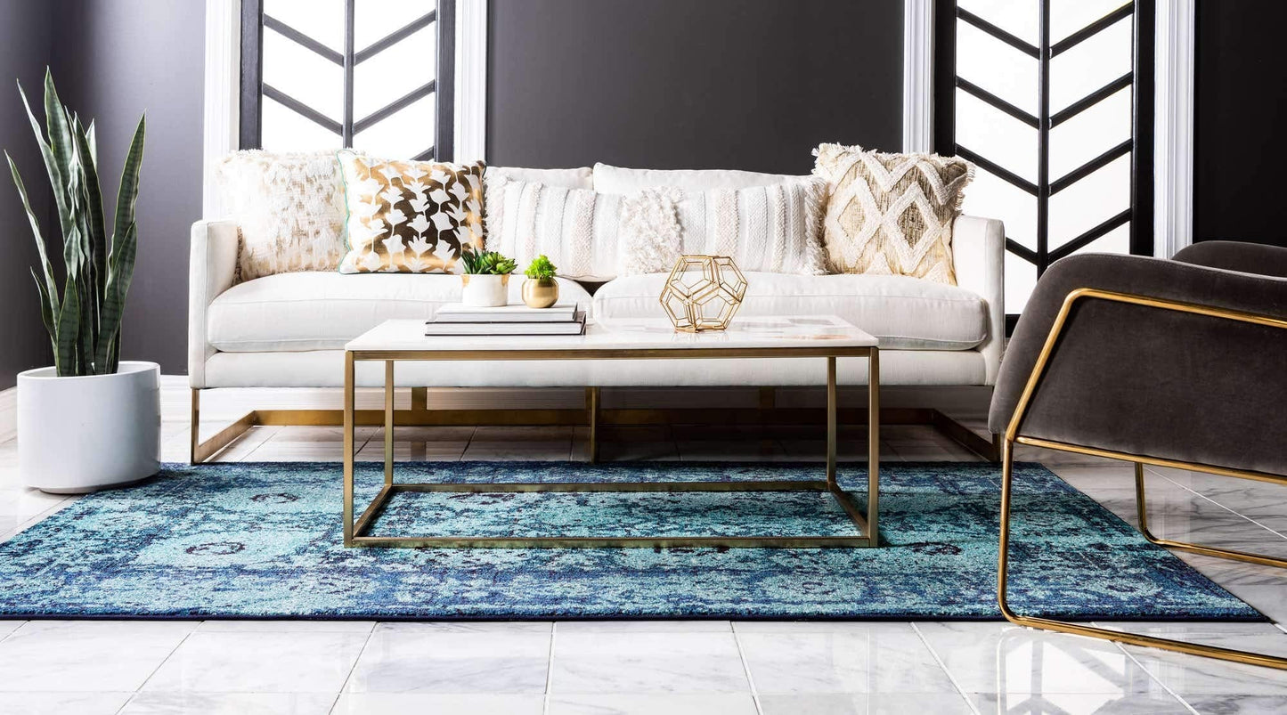 Unique Loom Medici Collection Vintage Botanical Traditional Blue Area Rug (10' 0 x 13' 0)