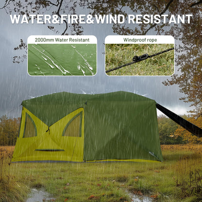 Timber Ridge 8 Person Instant Pop Up Cabin Tent, Easy 90 Second Setup, Weather Resistant Camping Family Hub Tent with Rain Fly and Carry Bag for Outdoor Camping