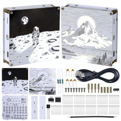 MIOYOOW Light Painting Lamp Soldering Practice Kit, Double-Sided PCB Night Light DIY Soldering Kit with Adjustable Brightness, Electronics Project for School Learning, Desk Decor