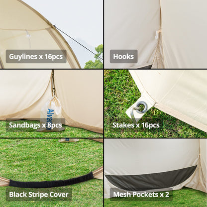 Alvantor® Pop Up Canopy Tent - Vendor Booth Event Tent - 12x12 Pop Up Canopy for Commercial Activity - Camping Gazebos - Beige