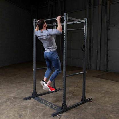 Body-Solid Powerline (PPR1000) Power Rack - Steel Frame Squat Cage with J-Cups and Safety Pipes for Home Gym Strength Training