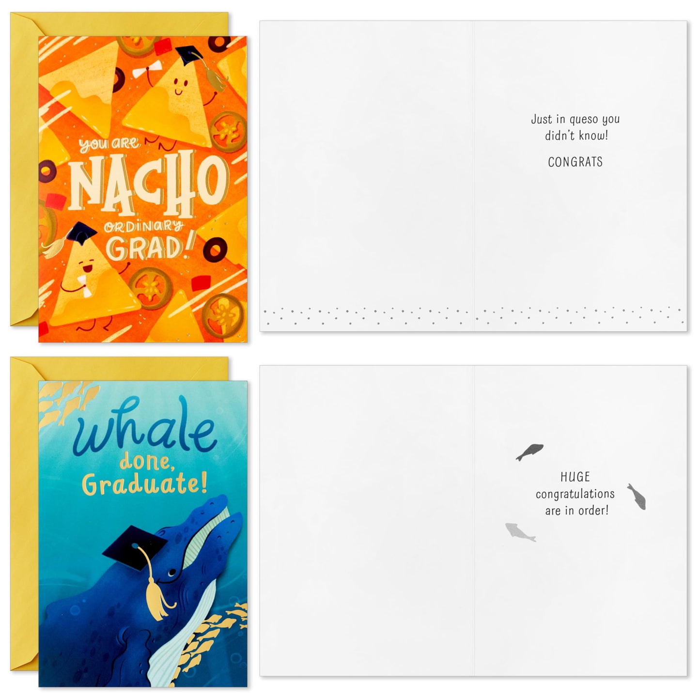 Hallmark Graduation Cards for Kids Bulk Assortment (36 Cards with Envelopes) Pizza, Nachos, Turtle, Cow, Donut for Preschool, Kindergarten, Elementary and More