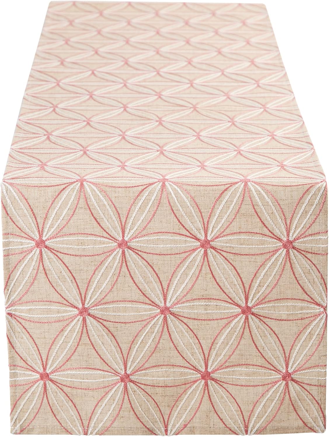 DII Polyester Embroidered Table Runner for Spring Garden Party, Summer BBQ, Baby Showers, Everyday Use - 14x70, Flowers