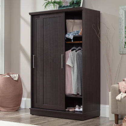 Sauder Homeplus Wardrobe Cabinet with Sliding Doors, Dakota Oak Finish