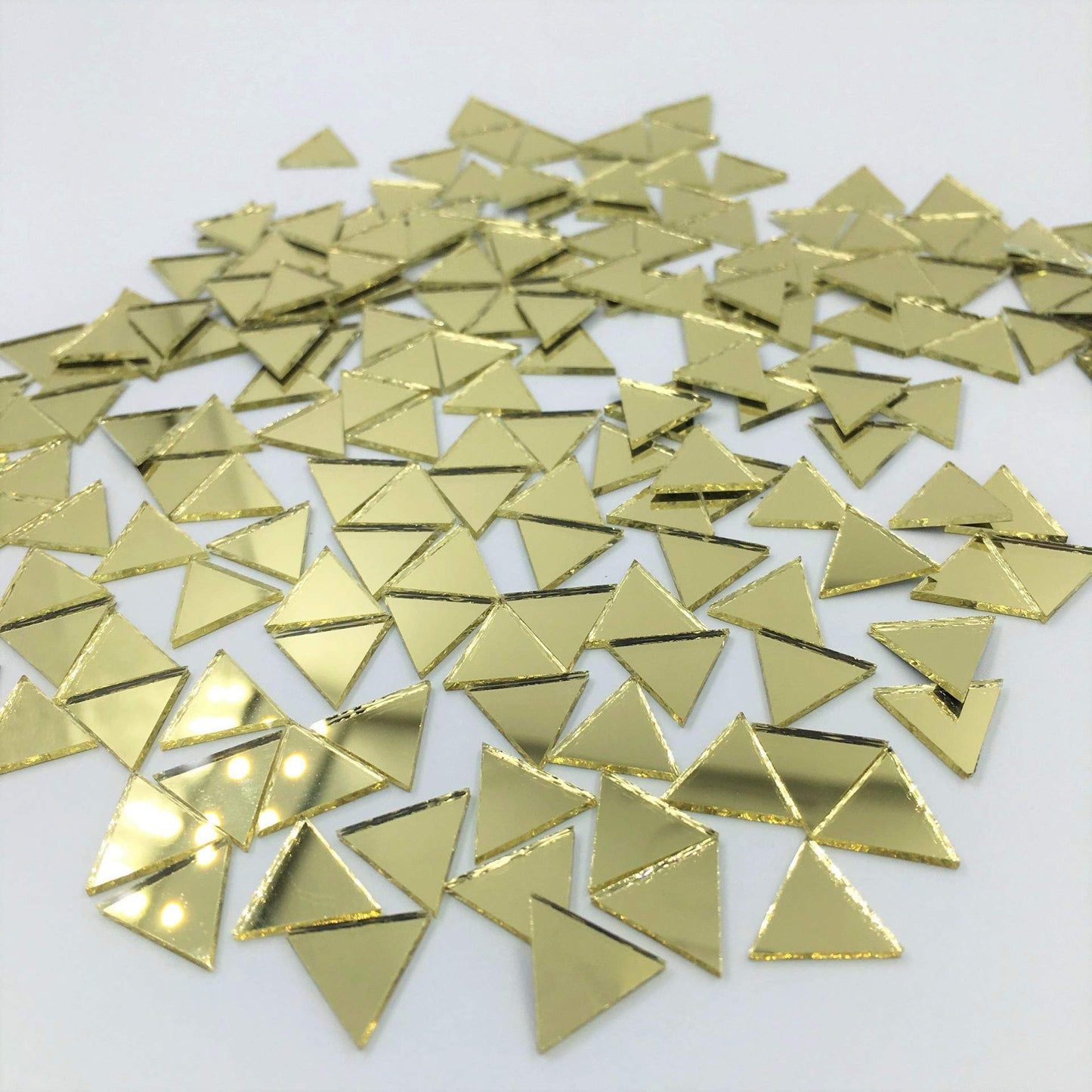 NUO RUI 12mm Triangular Shape Mirror Mosaic Tiles Gold Craft Mirror 120 Pieces