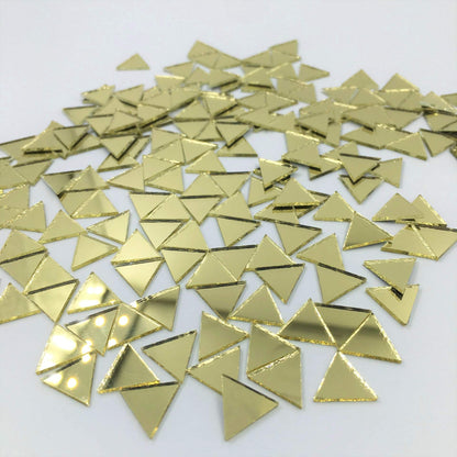 NUO RUI 12mm Triangular Shape Mirror Mosaic Tiles Gold Craft Mirror 120 Pieces