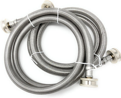 Premium Stainless Steel 4ft Washing Machine Hoses Burst Proof Leak Proof 2 Pack for Hot Cold Water