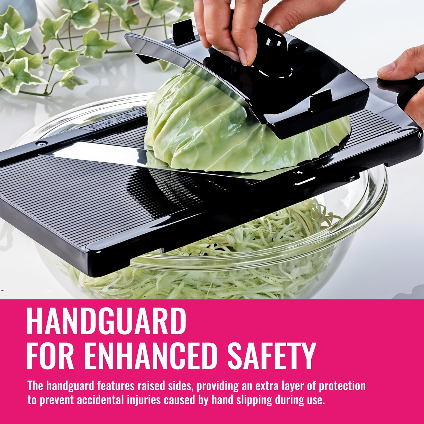 Cabbage Slicer Smart Ultra-Thin Julienne - 0.04 inch Professional Thin Sauerkraut Coleslaw Cutter Japanese Stainless Steel Blade Food Fruit Slicing Shredder