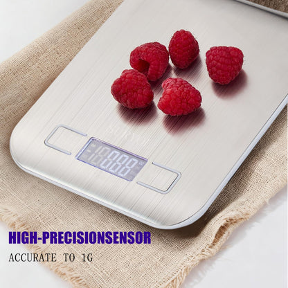 SURYOL Food Kitchen Scale High-Precision Digital Scale Accurate Weighing for Baking & Cooking Enthusiasts (Silvery & Black)