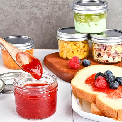 TUZAZO Small Mason Jars 8 Pack, 4 oz Mini Glass Canning Jars with Lids and Labels for Jelly, Spice, Honey Storage