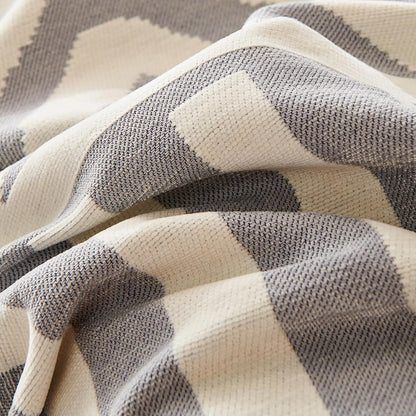 71"x71", 1 VClife Bohemian Aztec Accent Chair Cover Gray White Geometric Tribal Chenille Armchair Slipcover Reversible