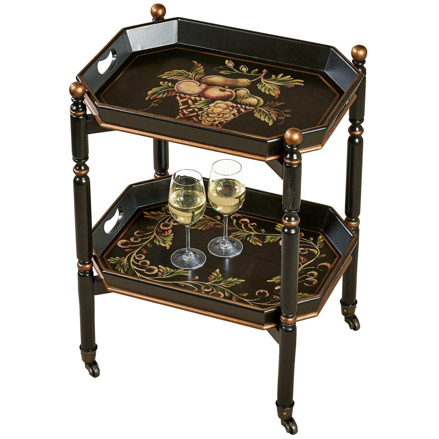 Touch of Class Noble Bounty Serving Cart Black