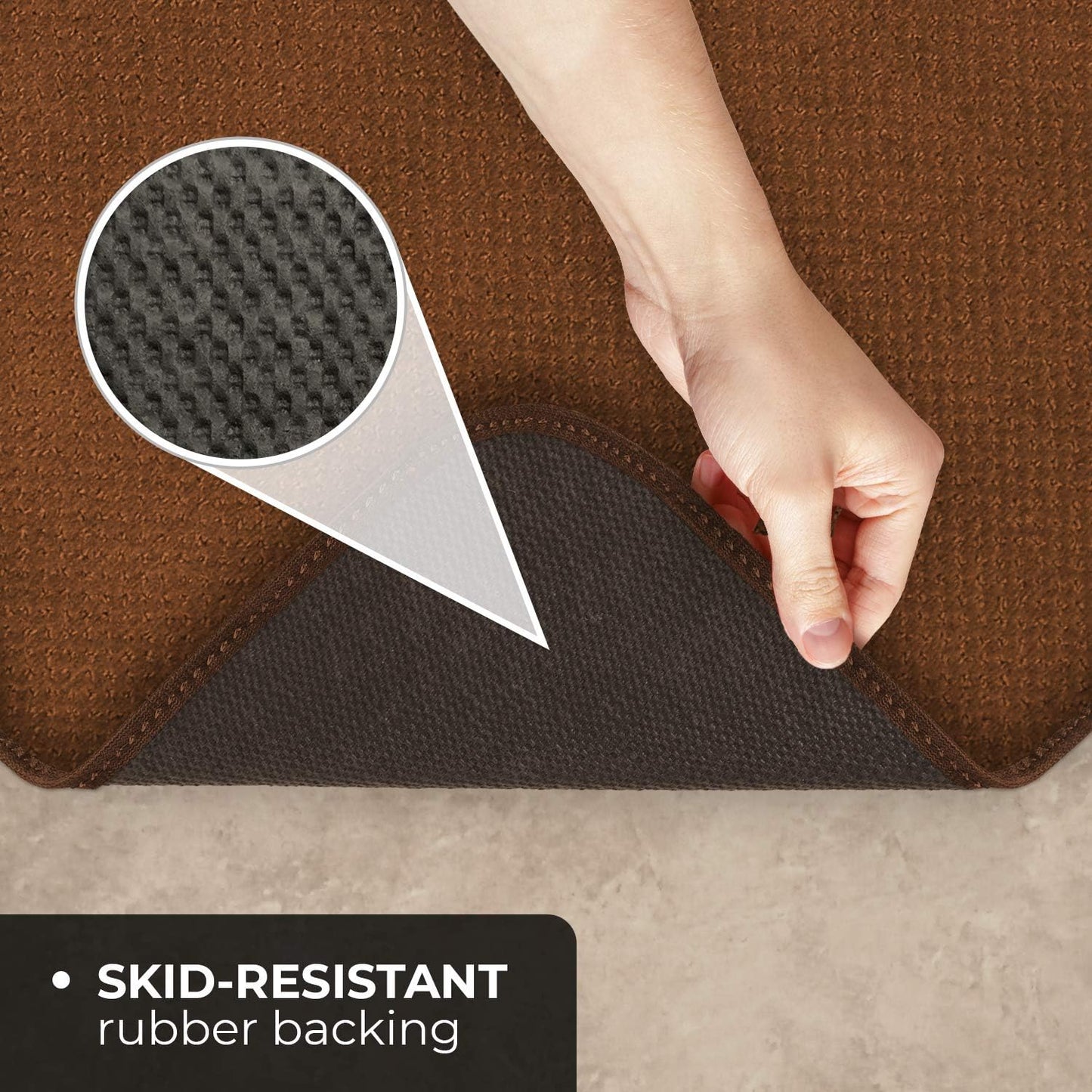 House, Home and More Skid-Resistant Carpet Runner - Toffee Brown, 4 Feet x 27 Inches