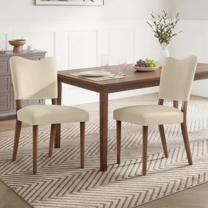 KISLOT Upholstered Dining Chairs Set of 4, Modern Velvet Kitchen Chairs with Solid Wood Legs, High Back Wooden Dining Room Chairs with Dark Walnut Color Legs for Farmhouse Kitchen Dining Room, Linen
