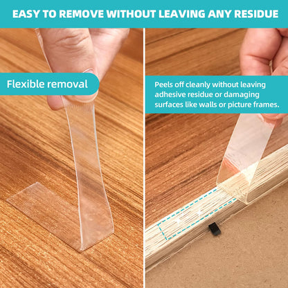 P7yaumy Double Sided Tape Heavy Duty 0.75in×20ft, Nano Tape Double Sided, Removable Traceless Two Sided Adhesive Tape, Clear Mounting Tape Double Sided Tape for Walls, Hanging Picture,Poster,Carpet